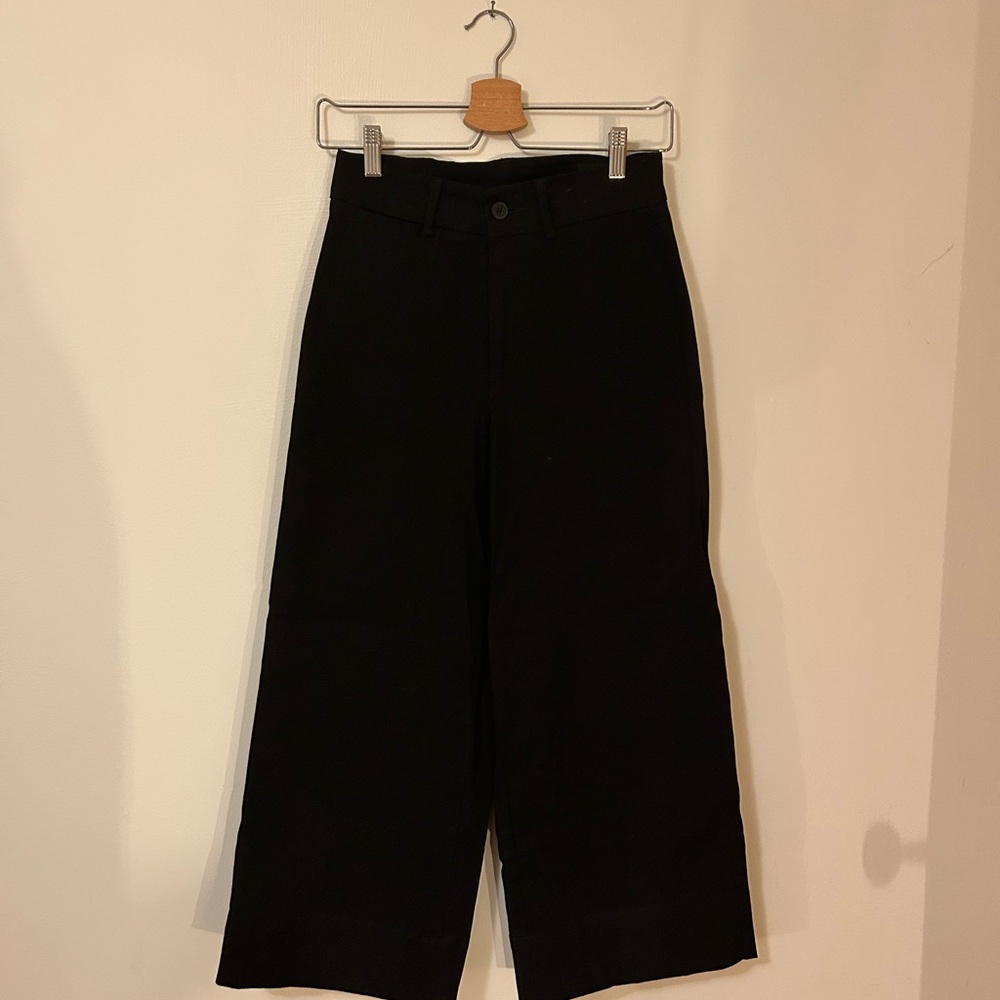 Black Wide-Leg Sailor Pants Frank & Oak sz4 - Picture 4 of 7